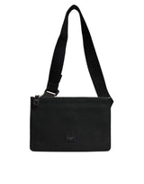 Dolce & Gabbana Black Leather Logo Embossed Waist Fanny Pack Borse Bag