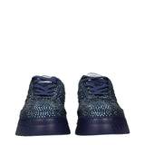 Versace Blue Fabric Chunky Sneakers