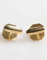 Dolce & Gabbana Emerald Green Crystal Gold Tone 925 Sterling Accessory Cufflink