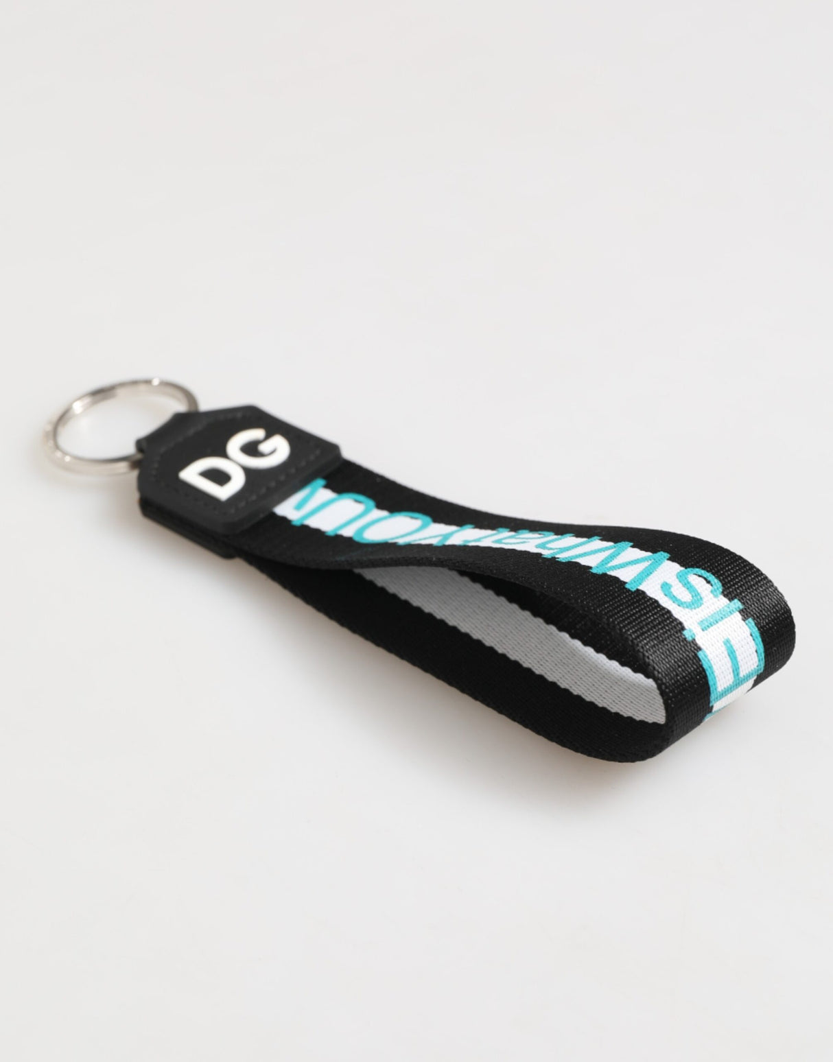 Dolce & Gabbana Multicolor Logo Polyester Brass Holder Keychain Keyring