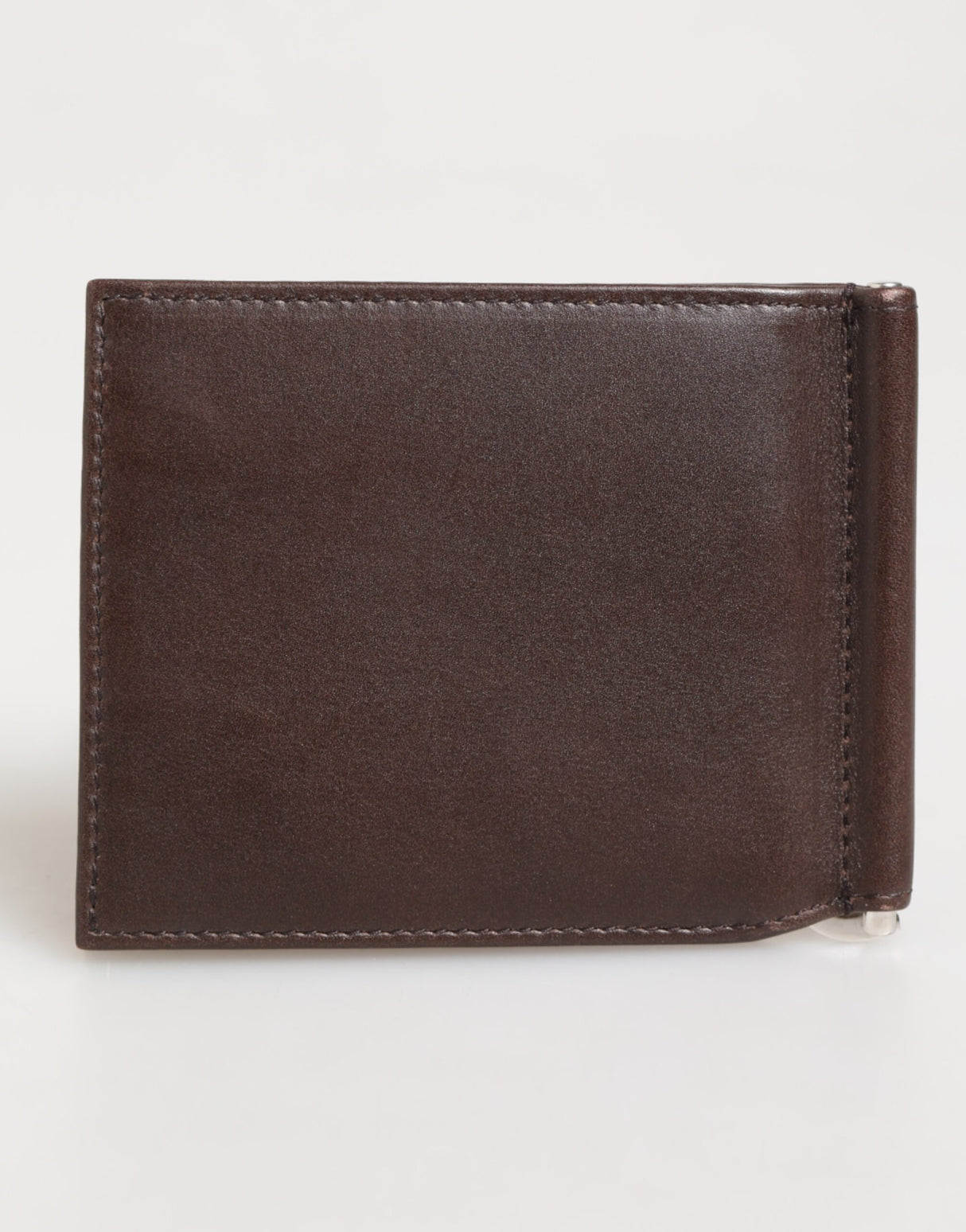 Dolce & Gabbana Brown Leather DG Logo Engrave Bifold Card Holder Wallet