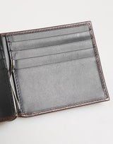 Dolce & Gabbana Brown Leather DG Logo Engrave Bifold Card Holder Wallet