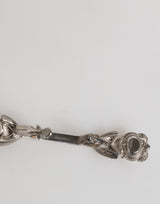 Dolce & Gabbana Lapel Pin 925 Sterling Silver Crystals Accessory Brooch