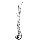 Dolce & Gabbana Black White Polyester Tape String DG Logo Keychain Keyring