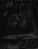 Dolce & Gabbana Black Silk Satin Elastic Men Boxer Short Swimwear