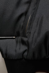 Dolce & Gabbana Black Red Floral Silk Bomber Blouson Jacket