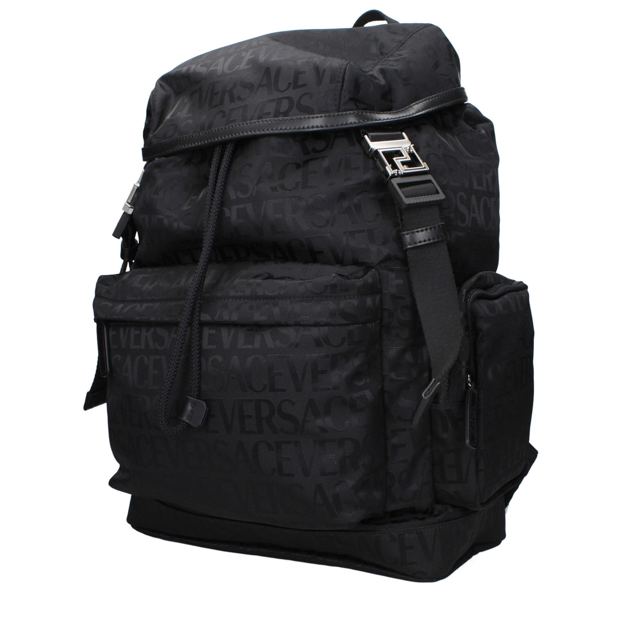 Versace Black Fabric Backpacks