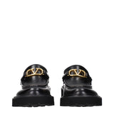 Valentino Garavani Black Leather Slip-On Loafers