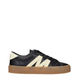 Moncler Black Leather Low Tops