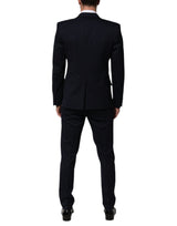 Dolce & Gabbana Black Wool 3 Piece Slim Fit Formal Men Suit