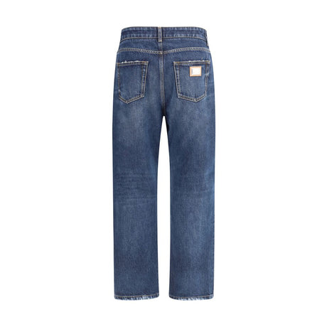 Dolce & Gabbana Blue Cotton Boyfriend Jeans