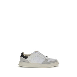 Premiata White Calf Leather Bos Taurus Low Top Sneakers