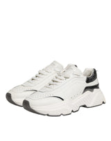 Dolce & Gabbana White Silver DAYMASTER Leather Men Sneakers Shoes