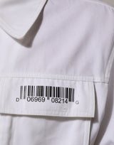 Dolce & Gabbana White Barcode Patch Utility Zip Jumpsuit Pants