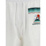 Casablanca White Silk Bermuda Shorts