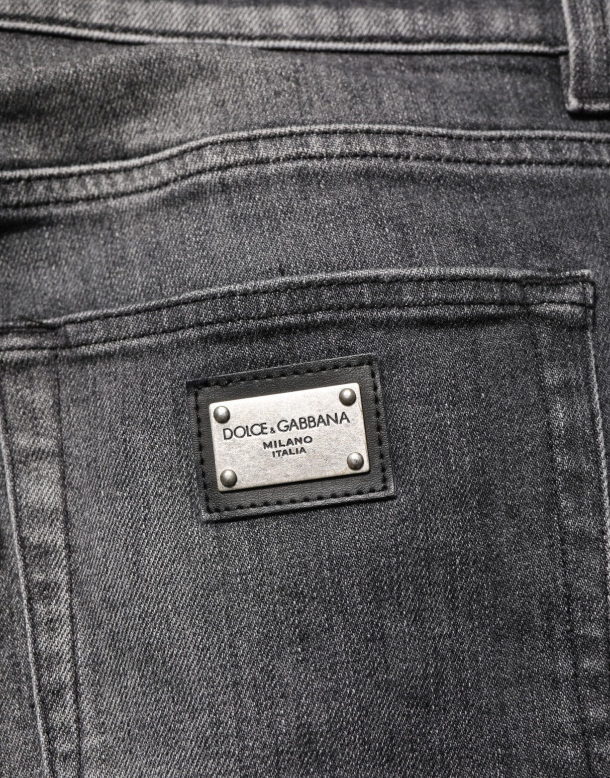 Dolce & Gabbana Black Gray Wash Slim Fit Straight Leg Denim Jeans