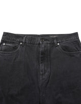 Dolce & Gabbana Black Denim Wide Leg Relaxed Fit Pants Jeans
