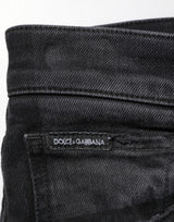 Dolce & Gabbana Black Slim Fit Stretch Men Denim Pants Jeans