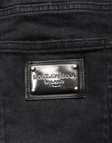 Dolce & Gabbana Black Slim Fit Stretch Men Denim Pants Jeans