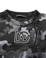 Dolce & Gabbana Black Camouflage Round Neck Sweatshirt Sweater