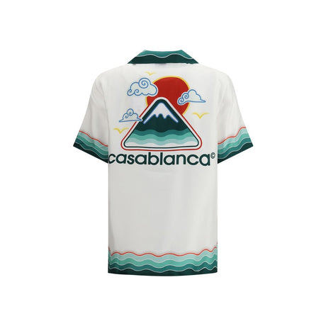Casablanca White Silk Pattern Shirt