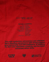 Dolce & Gabbana Red Logo Eye Print Cotton Short Sleeve T-shirt