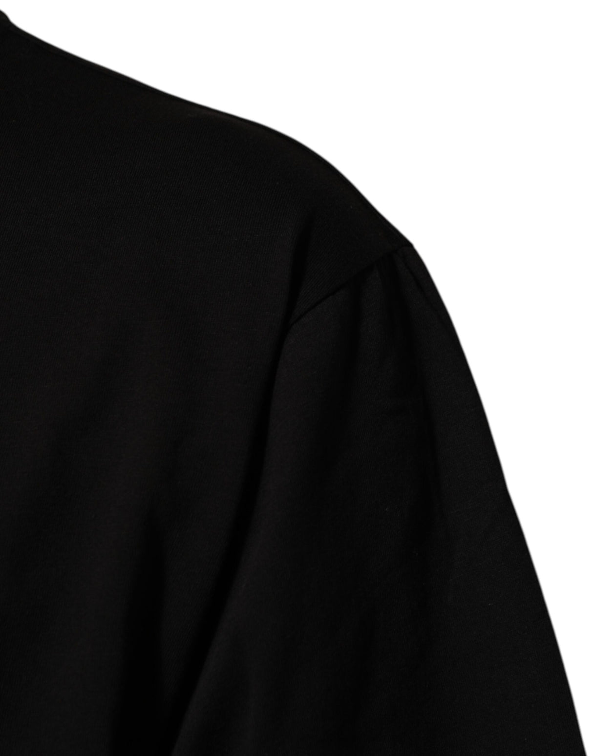 Dolce & Gabbana Black Logo Print Cotton Men Crew Neck T-shirt