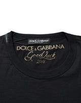 Dolce & Gabbana Black Goodluck 2018 Cotton Crew Neck T-shirt