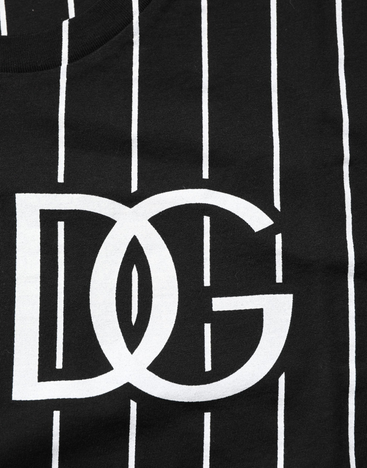 Dolce & Gabbana Black Cotton Polka Dots Round Neck T-shirt
