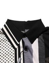 Dolce & Gabbana Black White Polka Dot Collared Polo T-shirt
