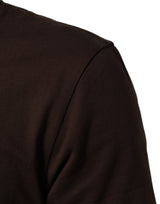 Dolce & Gabbana Brown Coin Laurel Print Men Crew Neck T-shirt