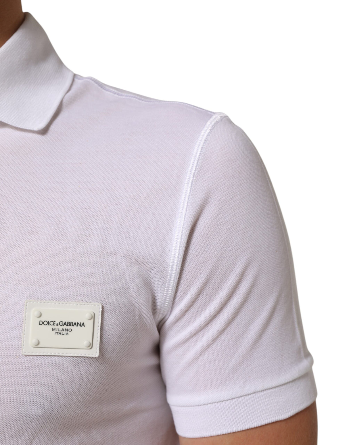 Dolce & Gabbana White Collared Short Sleeves Polo T-shirt