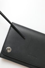 Dolce & Gabbana Black Leather Logo Embossed Mini Bifold Wallet Borse Bag