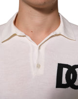Dolce & Gabbana White Cotton Collared Short Sleeves T-shirt