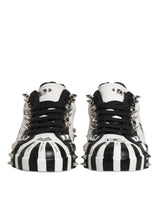 Dolce & Gabbana White Portofino Studded Men Sneakers Shoes
