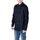 Armani Exchange Blue Linen Shirt