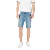 Jeckerson Light Blue Cotton Bermuda