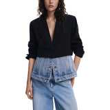 Desigual Black Cotton Blazer