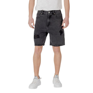 Gianni Lupo Black Cotton Bermuda