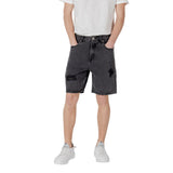 Gianni Lupo Black Cotton Bermuda