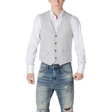 Gianni Lupo Black Linen Waistcoat