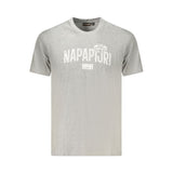 Napapijri Gray Cotton Men T-Shirt