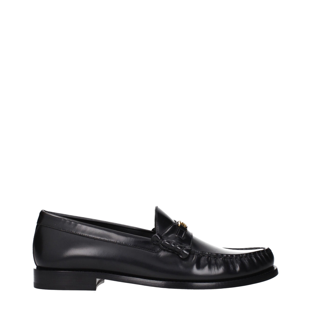 Celine Black Leather Slip-On Loafers