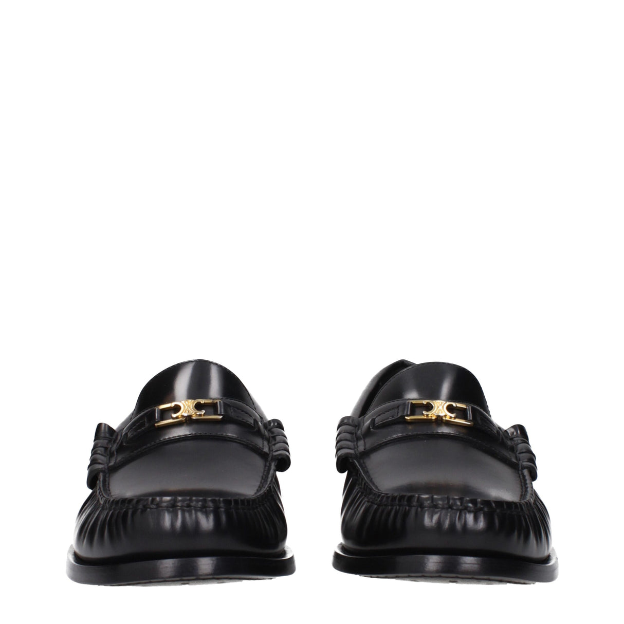 Celine Black Leather Slip-On Loafers