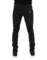 Dolce & Gabbana Black Cotton Skinny Men Denim Trouser Jeans