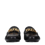 Versace Black Leather Slip-On Loafers