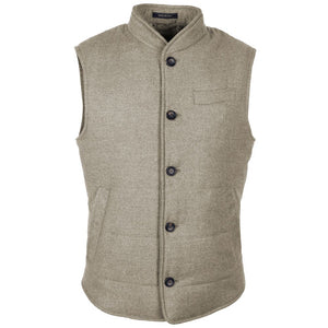 Made in Italy Beige Wool Sleveless Jacket