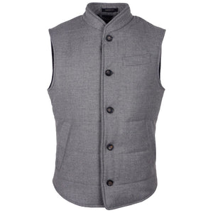 Made in Italy Gray Wool Sleveless Jacket