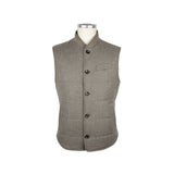Made in Italy Brown Wool Sleveless Jacket