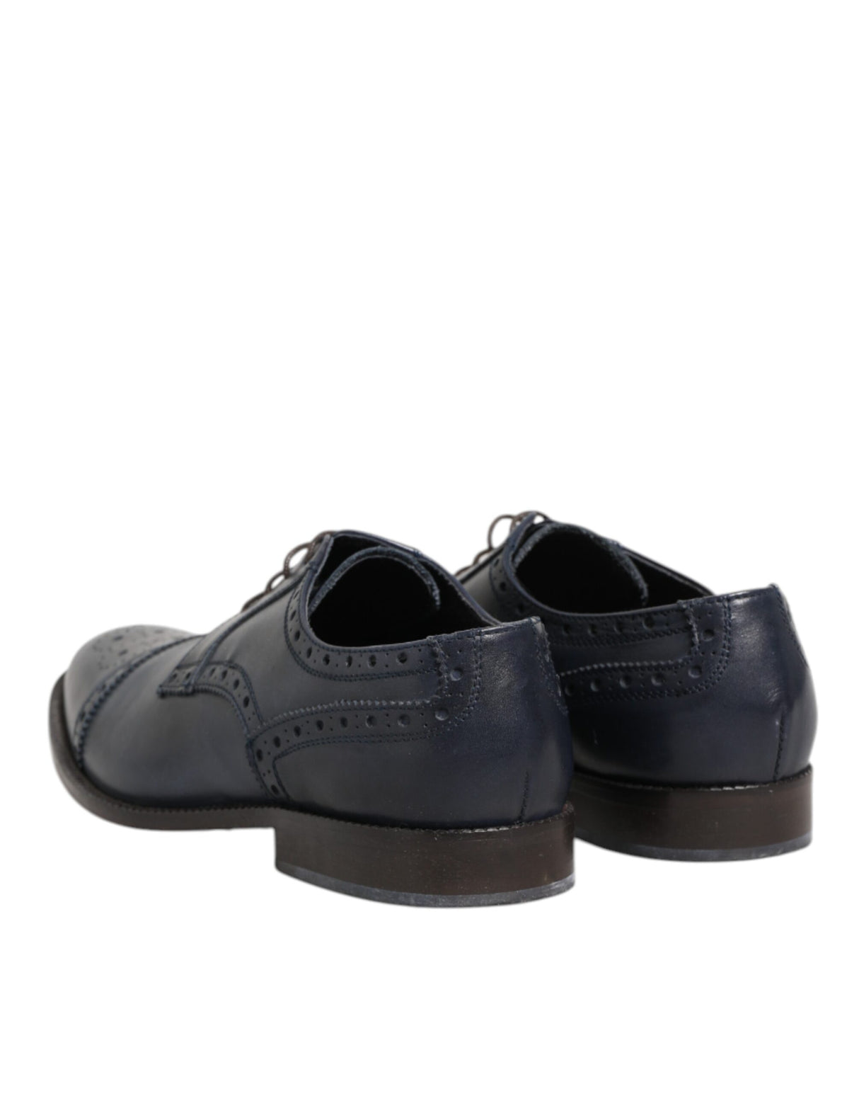 Daniele Alessandrini Blue Leather Wingtip Lace-up Formal Derby Shoes